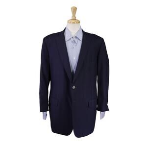 Tom James Custom Navy Blue Metal Celtic Cross Buttons Blazer 44S